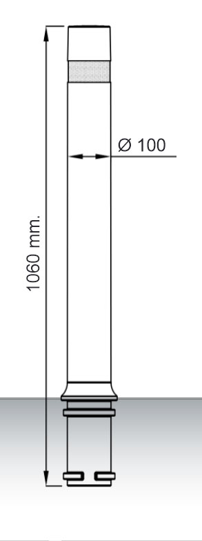 Technical drawing flexible bollard A-Flex