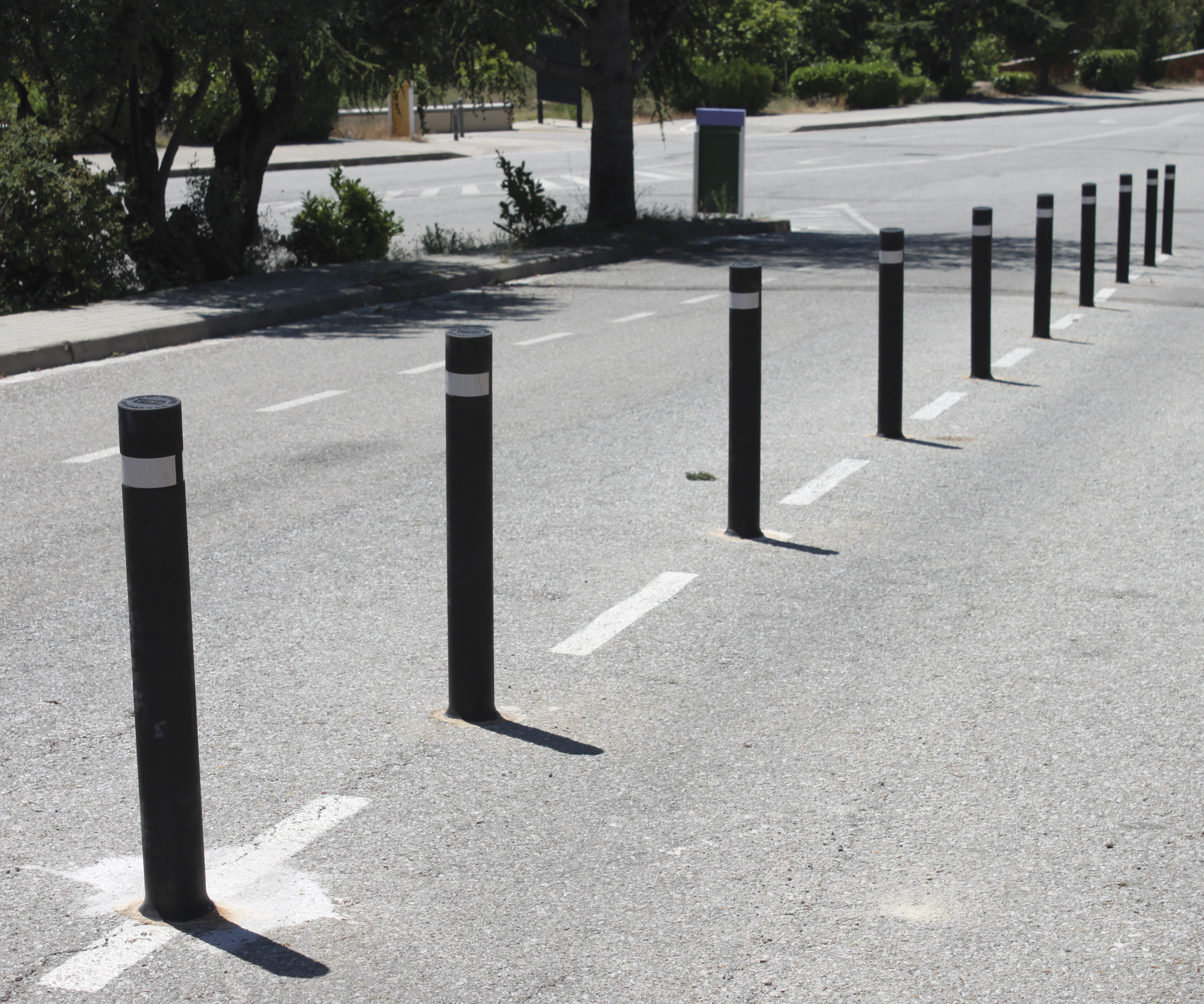 Bollards Flexible A-Flex installed demarcate road