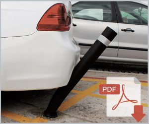 Potelets semiflexibles A-ECO écrasés par une voiture