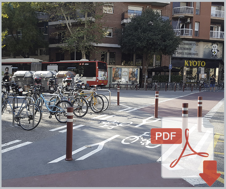 Potelet flexible A-RESIST pour piste cyclable installé à Barcelone